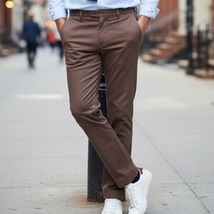 NWOT RHONE Men's Classic Chocolate Brown Chinos